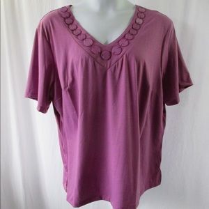 Anthony Richards Orchid Knit Top Sz 2X V Neckline